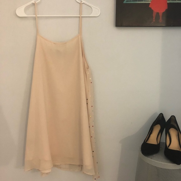 Boutique Cream Swing Dress with Rainbow Sequins π - Picture 4 of 7